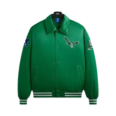 Kith x the NFL: Eagles Satin Bomber Jacket "Parrot"