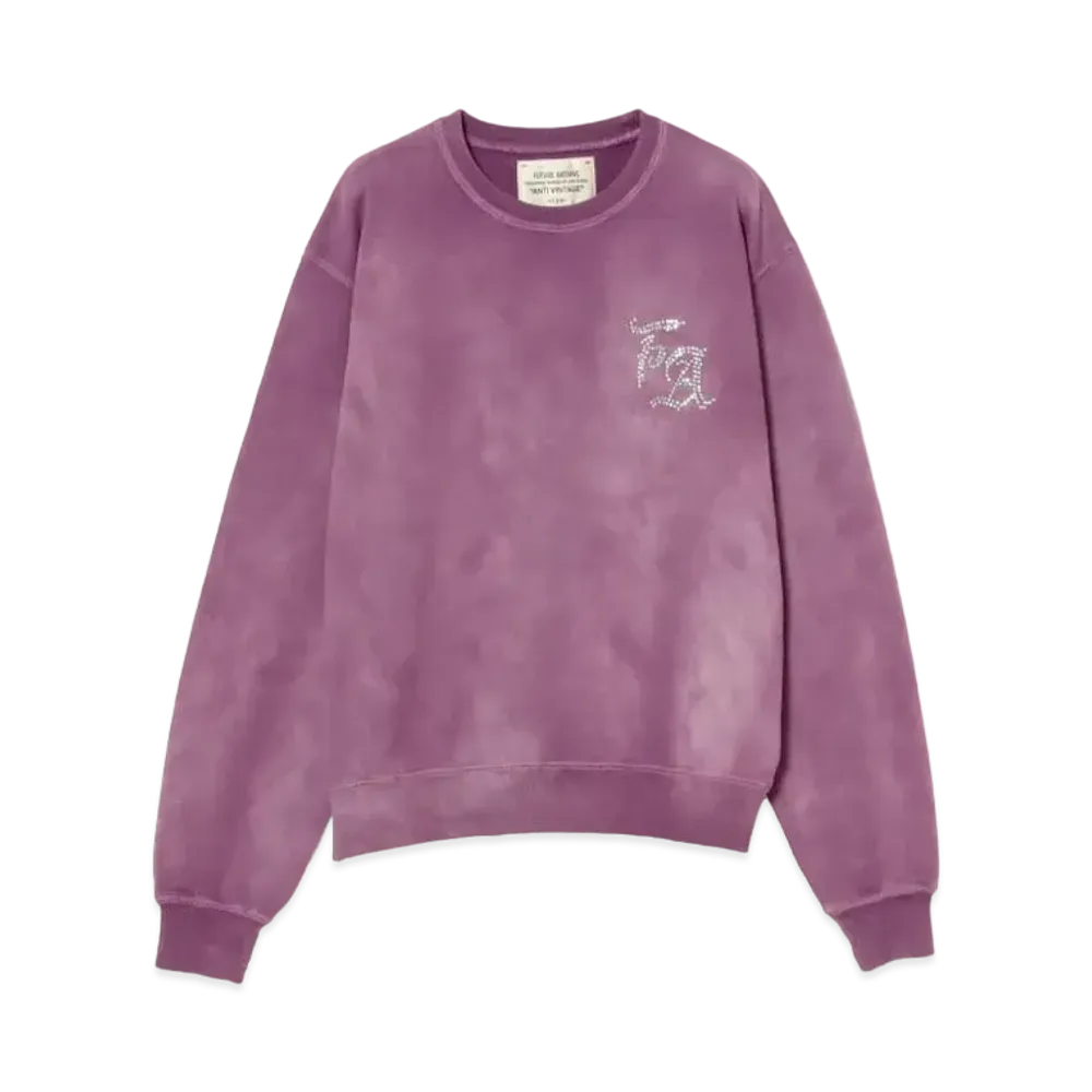 BEAMS FUTURE ARCHIVE Fade Rhine Stone Sweat Crew "Puple"