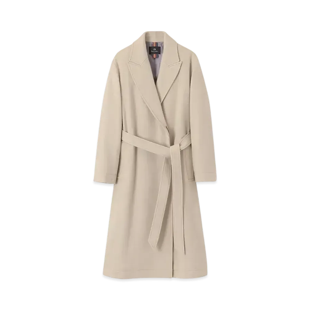 Paul Smith Women's Wool Calze Long Coat "LightBeige"