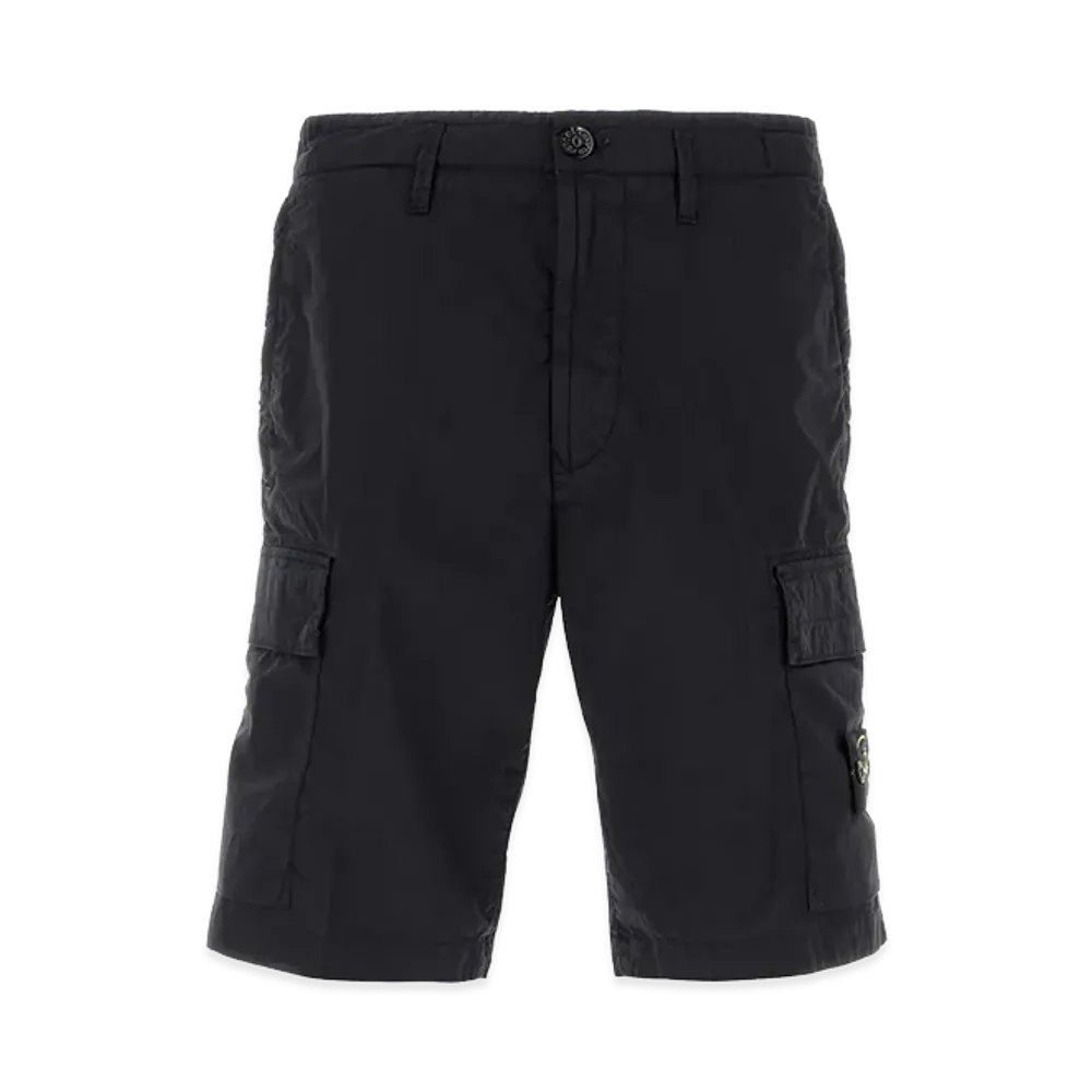 Stone Island Midnight Blue Stretch Cotton Bermuda Shorts "Blue"