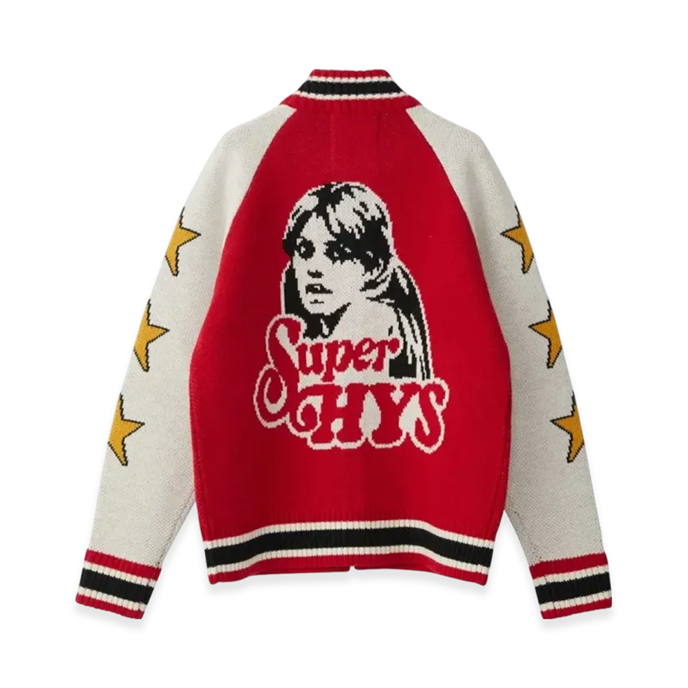 HYSTERIC GLAMOUR Super HYS Jacquard Oversized Jumper "Red"