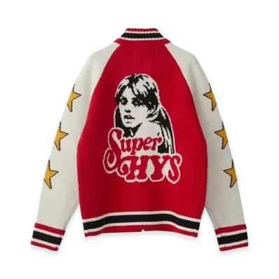 HYSTERIC GLAMOUR Super HYS Jacquard Oversized Jumper "Red"