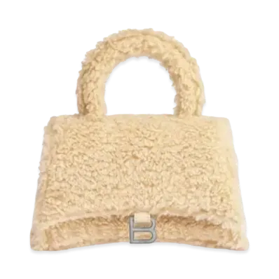 BALENCIAGA Farley Hourglass Plus Small Strap Bag "Beige"