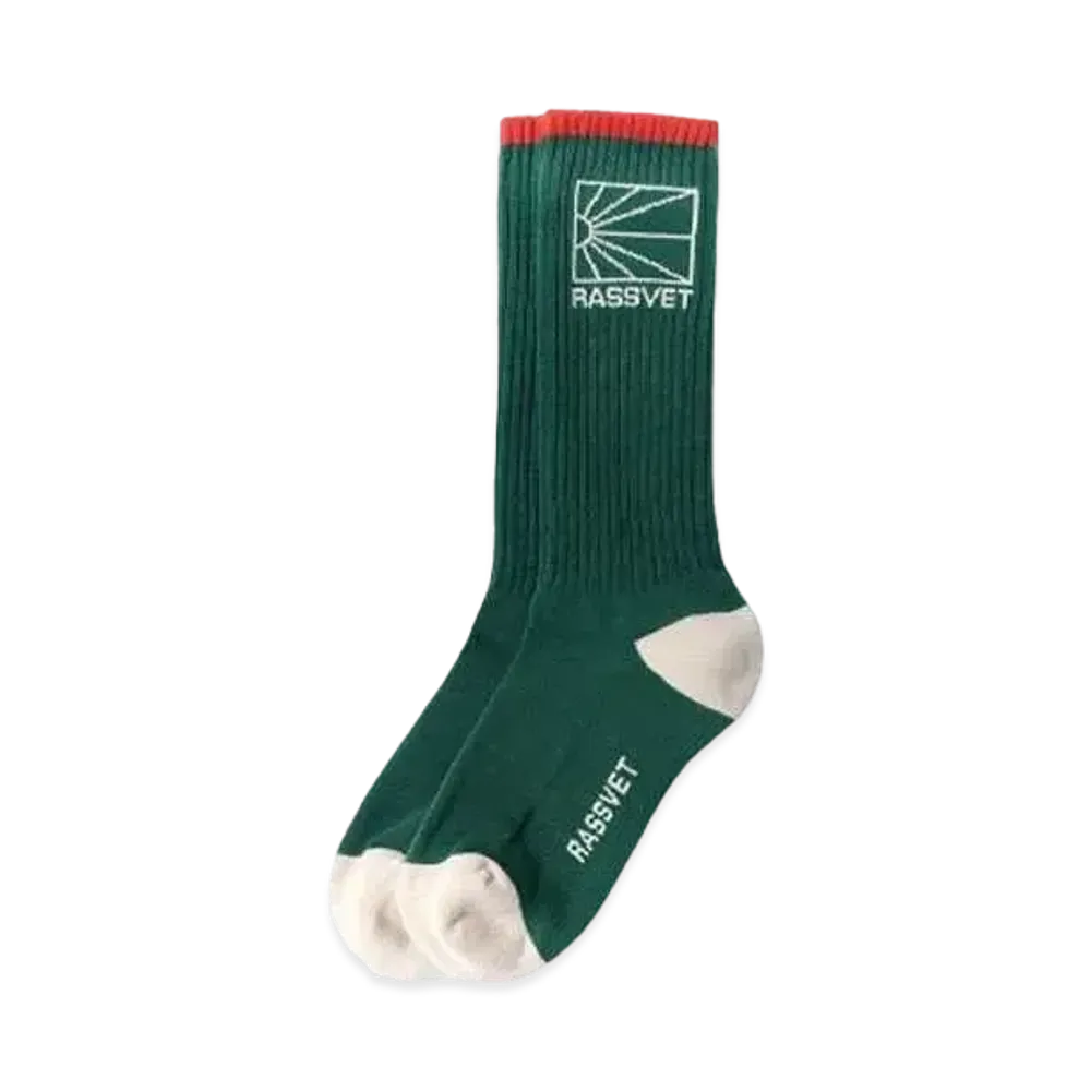 RASSVET LOGO SOCKS KNIT "GREEN"