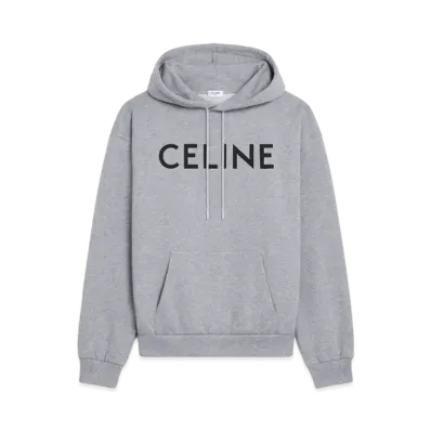 CELINE Hoodie In Cotton Fleece "Gray/Black"