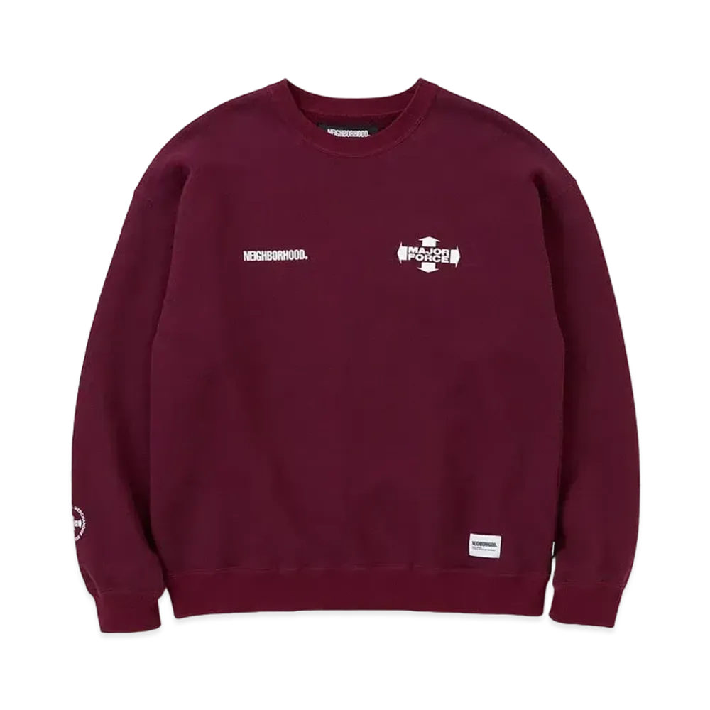 NEIGHBORHOOD x MAJOR FORCE Sweatshirt LS "Burgundy"
