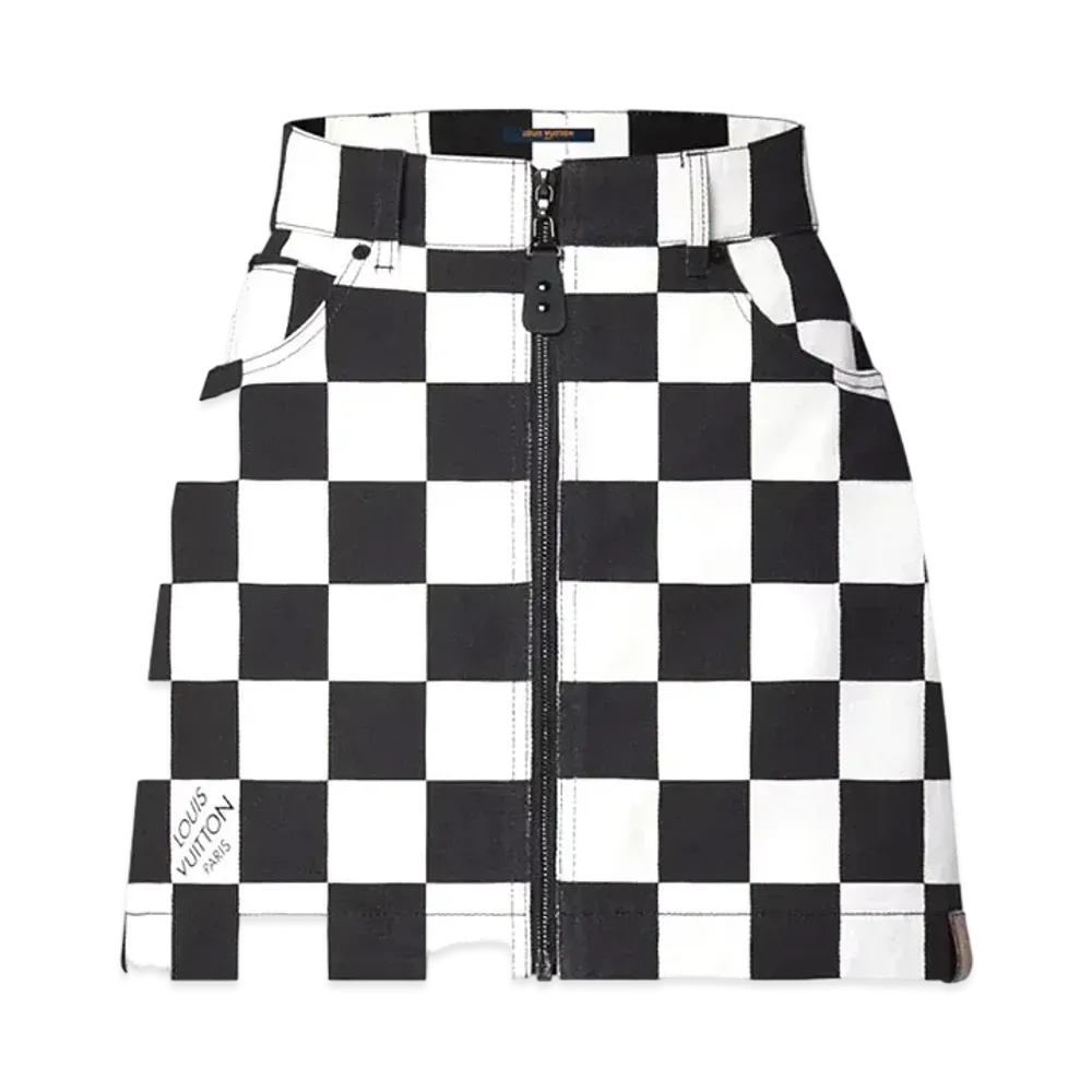 Louis Vuitton Damier Denim Mini Skirt "Noir/Blanc"