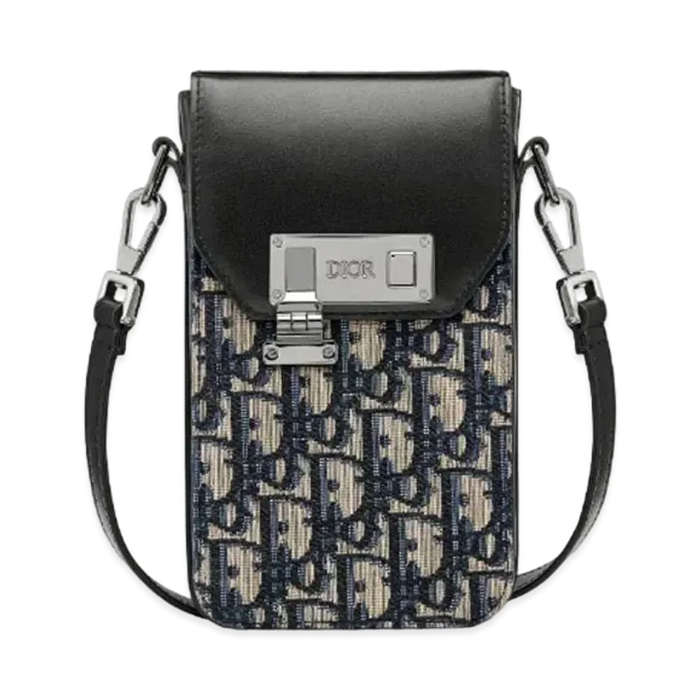 Dior Burtical Pouch Dior Oblique Jacquard & Smooth Curf Skin "Beige"
