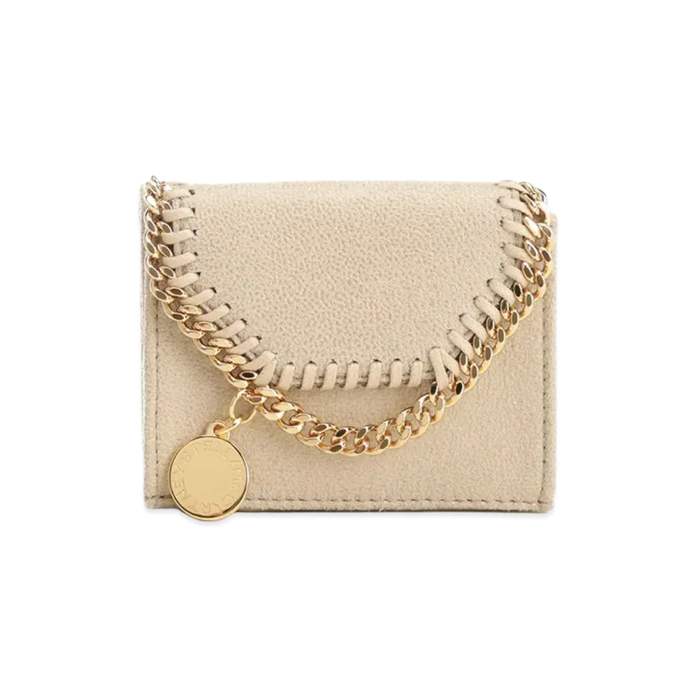 STELLA McCARTNEY Women's Falabella Trifold Wallet "Beige"