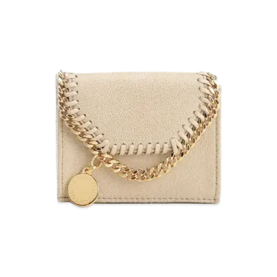 STELLA McCARTNEY Women's Falabella Trifold Wallet "Beige"