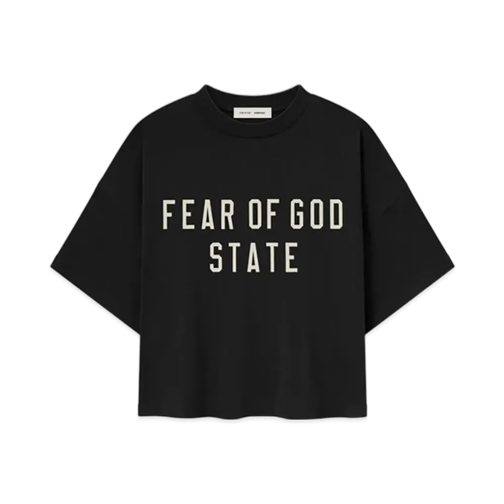 FEAR OF GOD ESSENTIALS Women's Boxy Tee "Jet Black"
