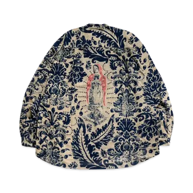 KAPITAL IDG NERDAMASK PATTERNED PR PT BAND COLOR SHIRT (VIRGIN MARIA) "Indigo"