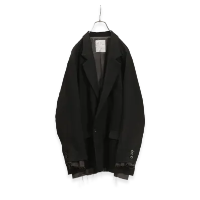 ANCELLM 100/S Linen Tailored Jacket "Black"