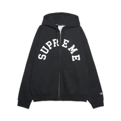 Supreme x Champion Zip Up Hooded Sweatshirt "Black"