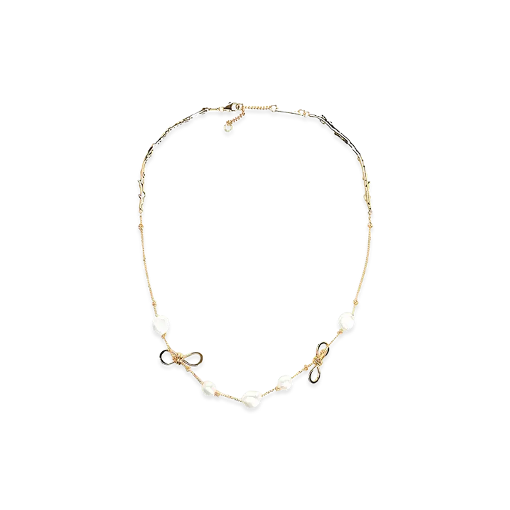 MARNI Women's Necklace with Knots And Pearls "Gold"