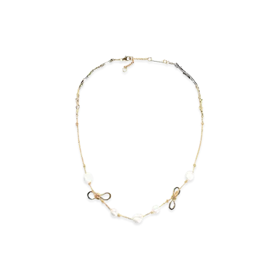MARNI Women's Necklace with Knots And Pearls "Gold"