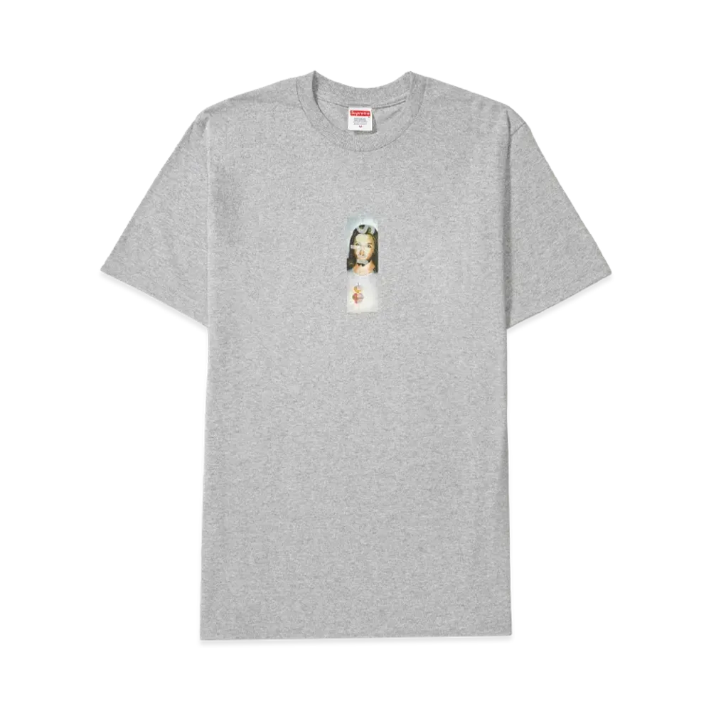 Supreme Prayer Card Box Logo Tee "Heather Grey"