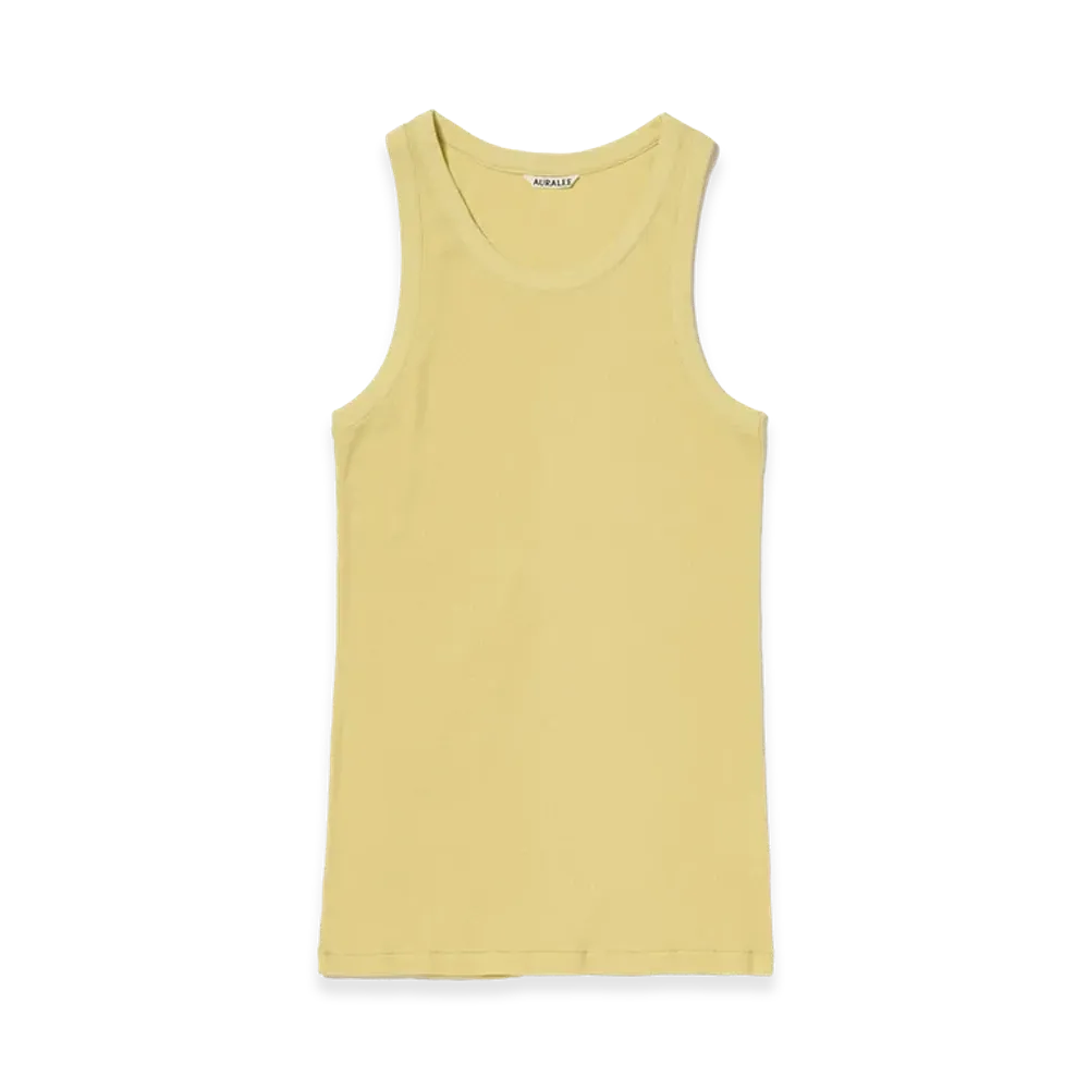 AURALEE Organic Soft Rib Tank "Dusty Yellow"