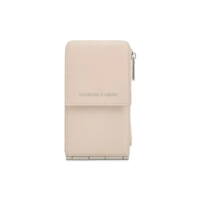 CHARLES & KEITH Carla Trifold Side Zip Card Holder "Oat"