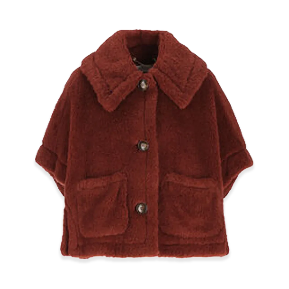 Max Mara Women's Newterzo Teddy Bear Cape "Rust"