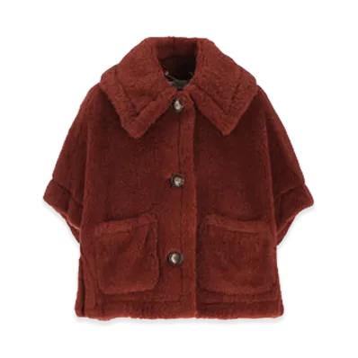 Max Mara Women's Newterzo Teddy Bear Cape "Rust"