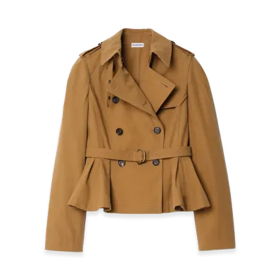 Burberry Women's Cotton Isabella Trench Jacket "Teak Brown"