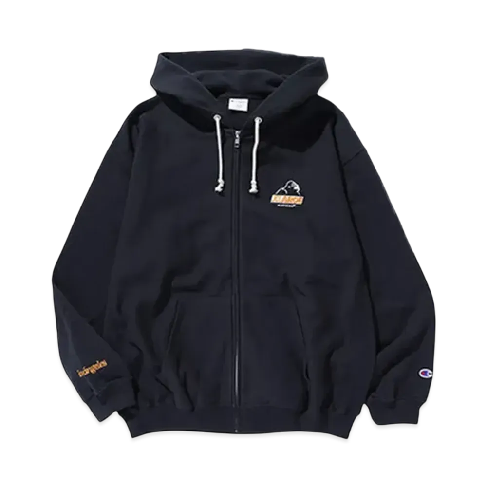 XLARGE x Champion Reverse Weave Zip Hooded Sweatshirt "Black"