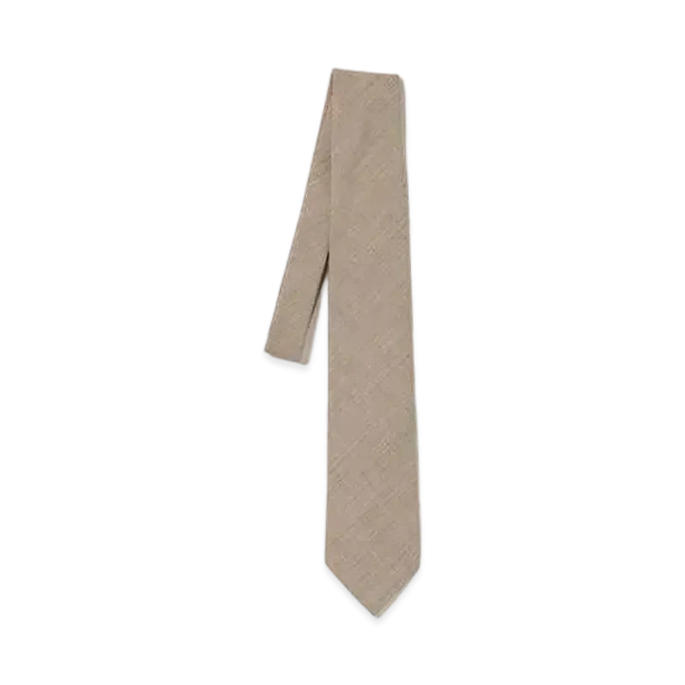 AURALEE Super Fine Tropical Wool Tie "Top Grey Beige"