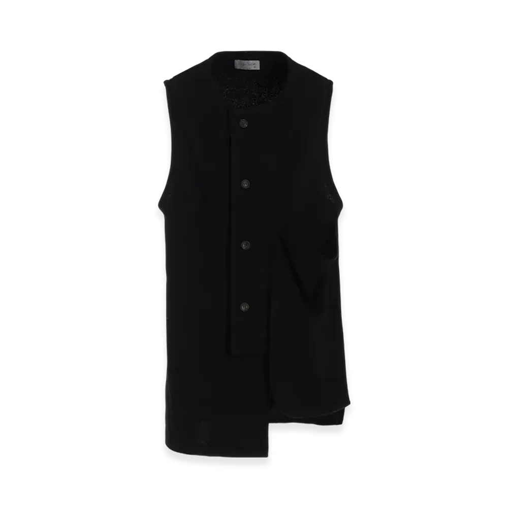 Yohji Yamamoto POUR HOMME Horizontal Decay Big Pocket Vest "Black"