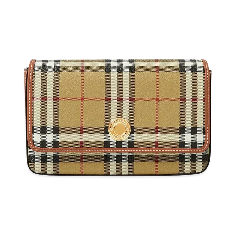 Burberry Women's Printed Canvas Hampshire Crossbody Bag "Checked"