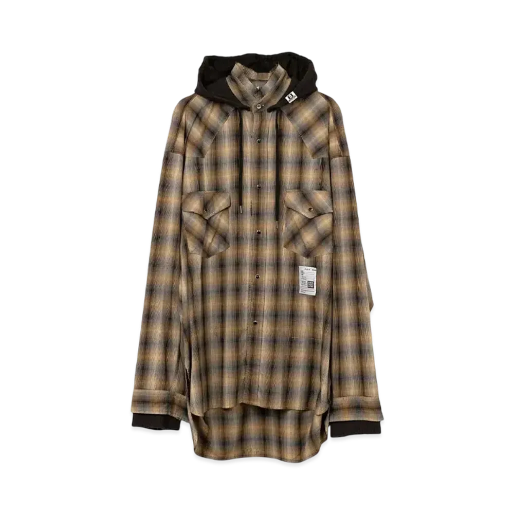 Maison MIHARA YASUHIRO Hoodie Combine Checkered Shirt "Beige"