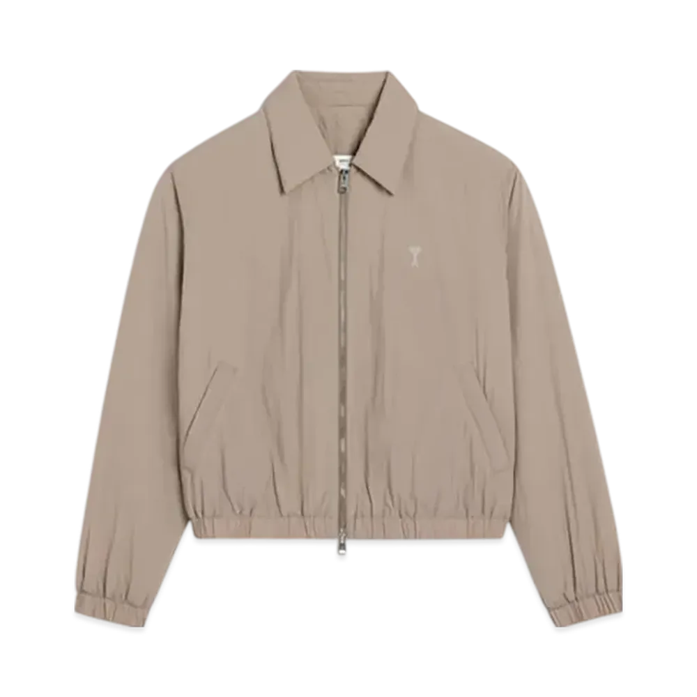AMI PARIS Technical Canvas Zip Jacket "Ash"
