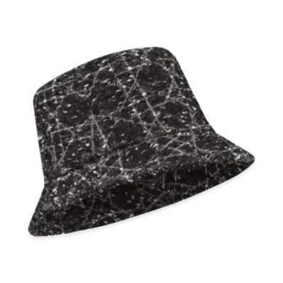 Dior Teddy D Macrocannage Small Brim Bucket Hat Tweed "Black/White"
