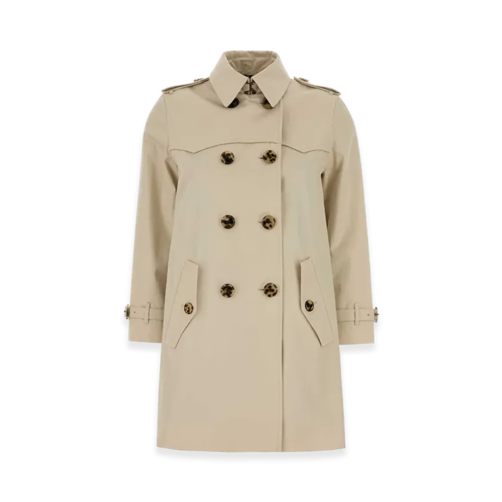 Burberry Women's Gabardine Trench Coat "White/Sand"