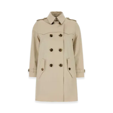 Burberry Women's Gabardine Trench Coat "White/Sand"