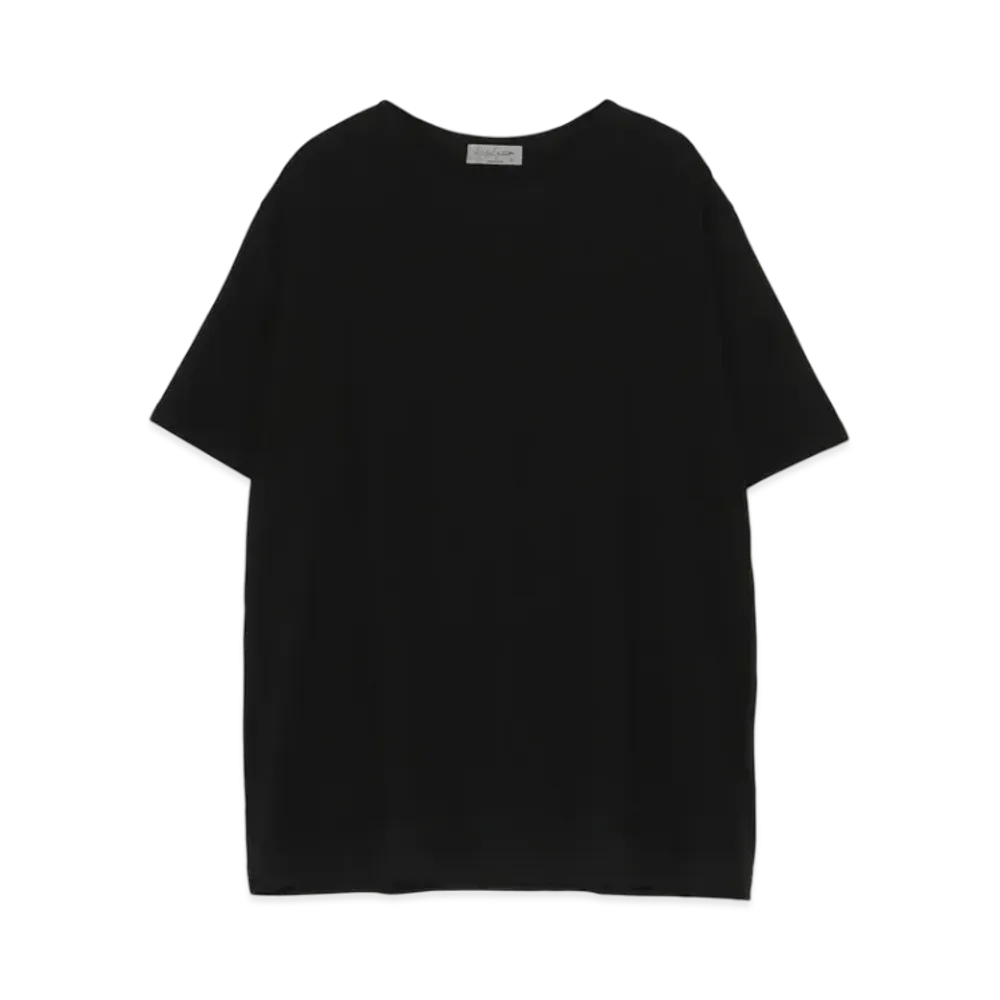 Yohji Yamamoto Pour Homme 30/-ULTIMA PLAIN STITCH NEW ROUND NECK SHORT SLEEVES "Black"