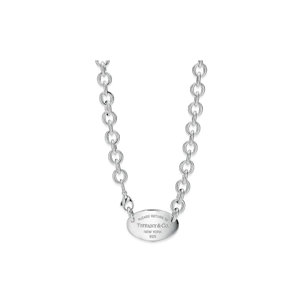 Tiffany & Co. Return to Tiffany Oval Tag Necklace "Silver"
