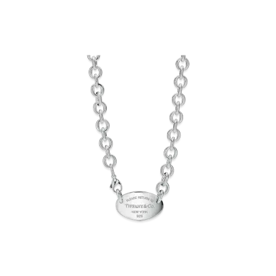 Tiffany & Co. Return to Tiffany Oval Tag Necklace "Silver"