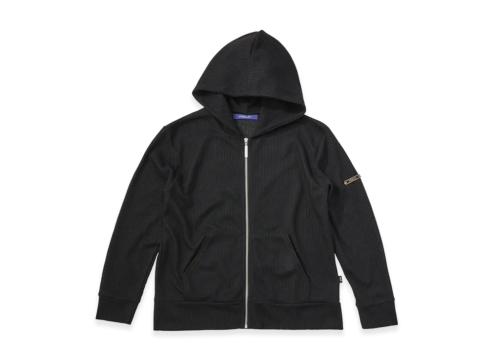FEELS RAYON ZIP UP HOODIE ブラック FEELS. Rayon Zip Up Hoodie 