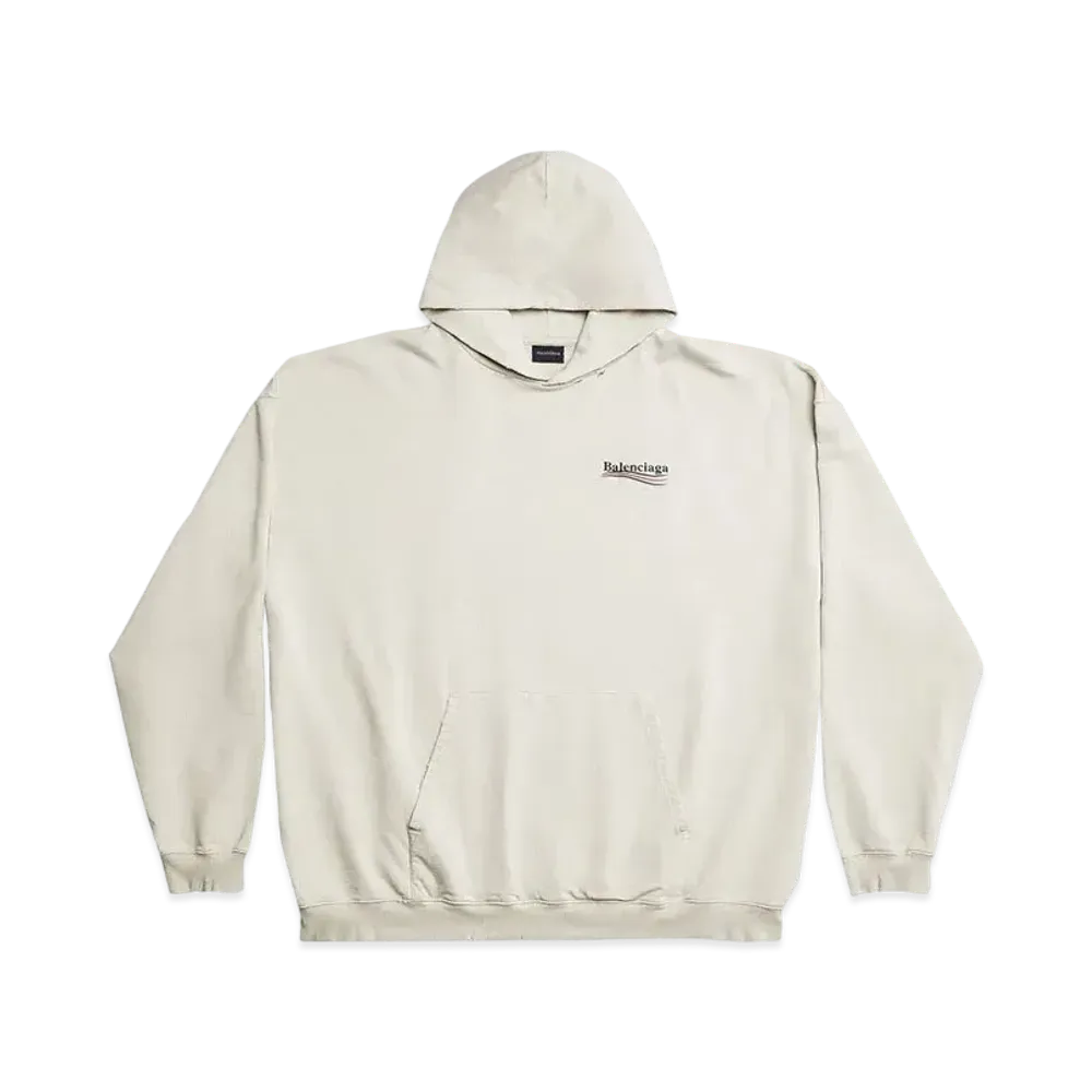 BALENCIAGA MENS Political Campaign Hoodie Latge Fit "Off White"