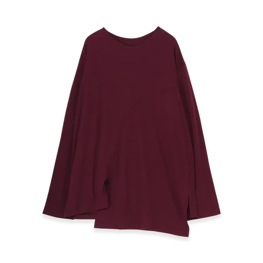 Ground Y C/Mo Jersey Curved Crawcord Long Sleeved T-Shirt "Purple"