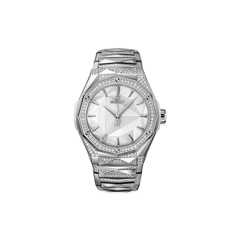 HUBLOT Classic Fusion Orlinski Bracelet Titanium White Alternative Pave 40mm