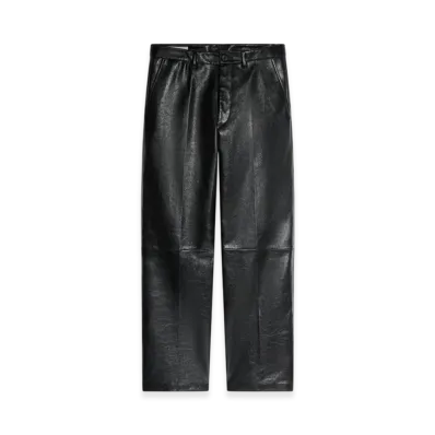 DRIES VAN NOTEN Cropped Leather Pants "Black"