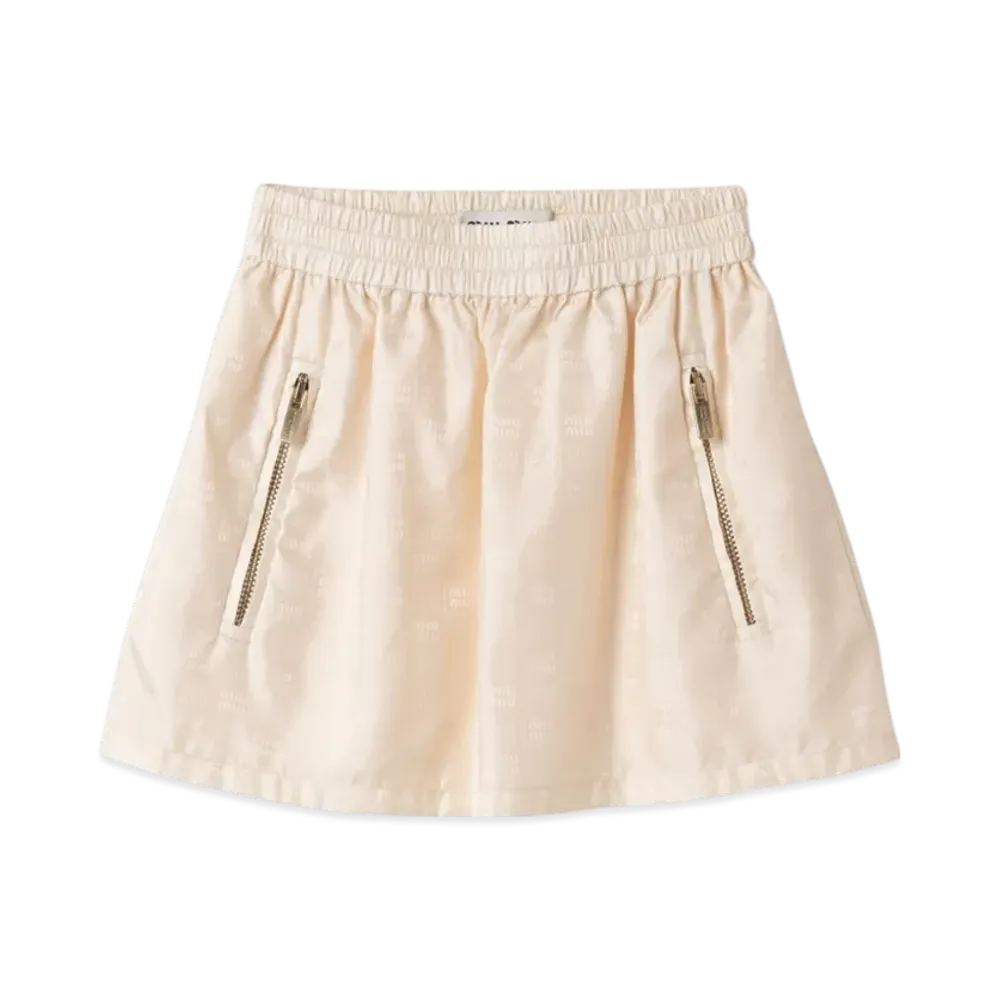 MIU MIU Women's Nylon Mini Skirt "Ivory"