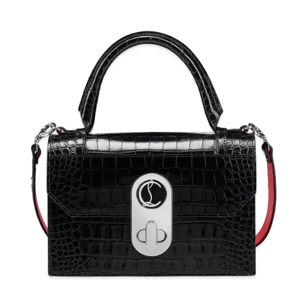 Christian Louboutin Elisa Top Handell Medium "Black/Silver"