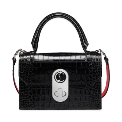 Christian Louboutin Elisa Top Handell Medium "Black/Silver"