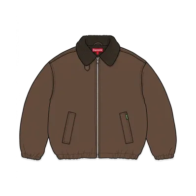 Supreme Faux Shearling Lined Bomber Jacket (26FW) "Brown"