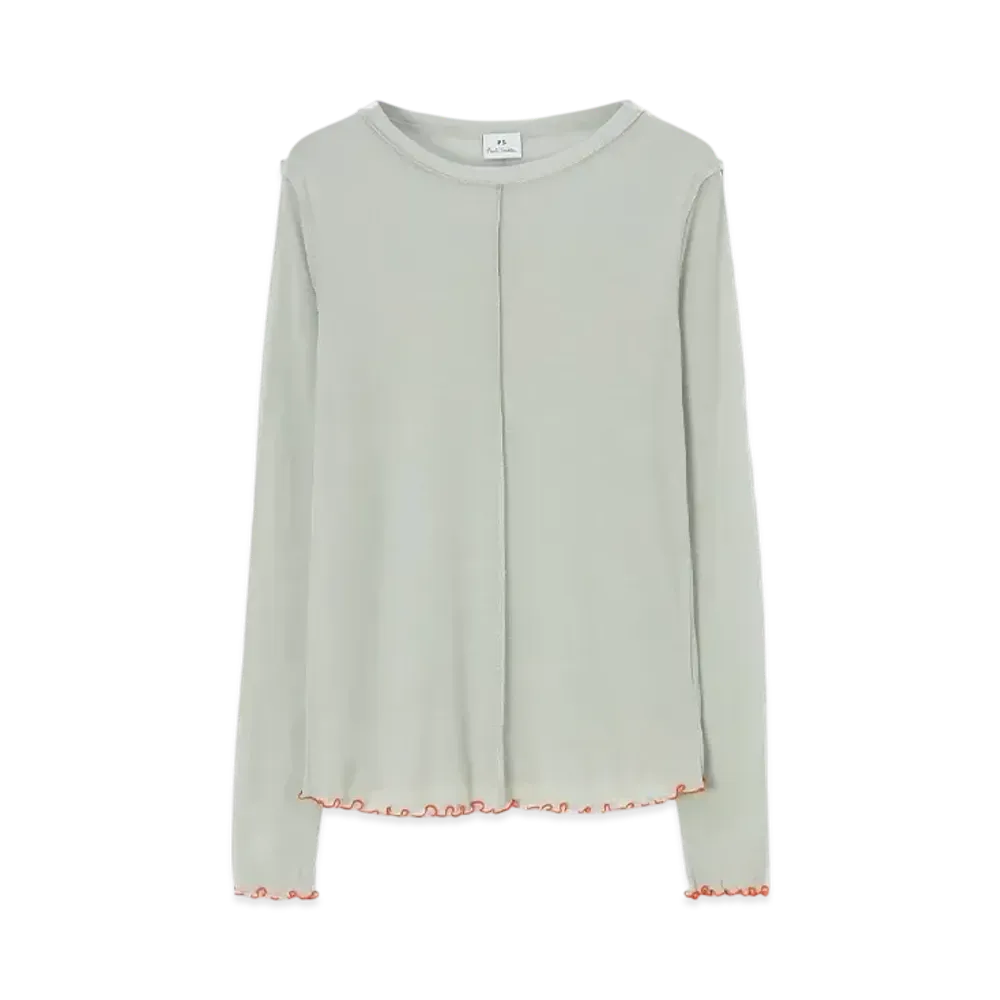 Paul Smith Women's Mellow Stitch Sheer Cut And Sewn "MintGreen"