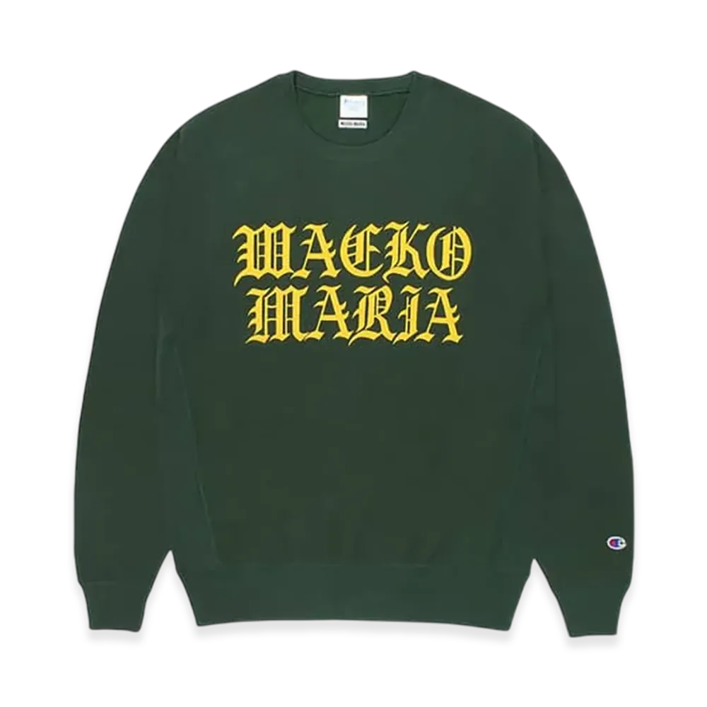 WACKO MARIA x Champion Reverse Weave Crew Neck Sweat Shirt "Dark Green"