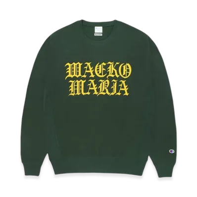 WACKO MARIA x Champion Reverse Weave Crew Neck Sweat Shirt "Dark Green"